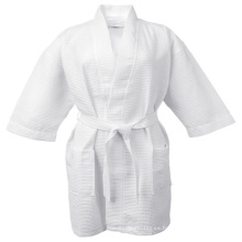 Waffle Weave Robe Kimono Hotel Spa blanco albornoz